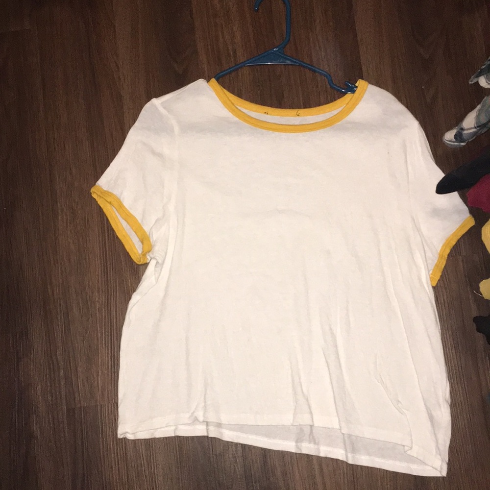 White and yellow shirt